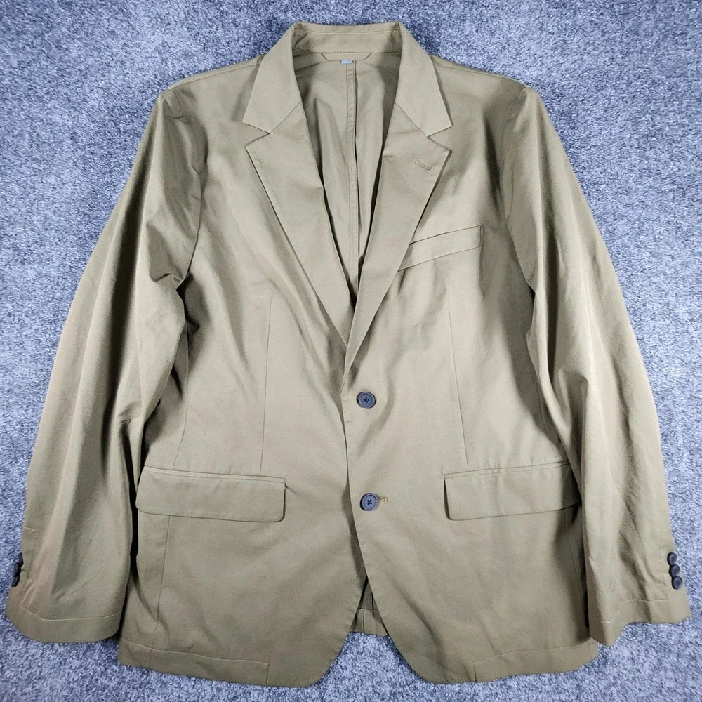 NWOT Bonobos Blazer Mens 42S Olive Brown Slim Fit Unlined Tech Nylon Blend